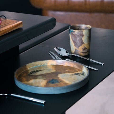 XWORKS Modern 6 Kişilik Metal Yemek Masası (GLX0006)