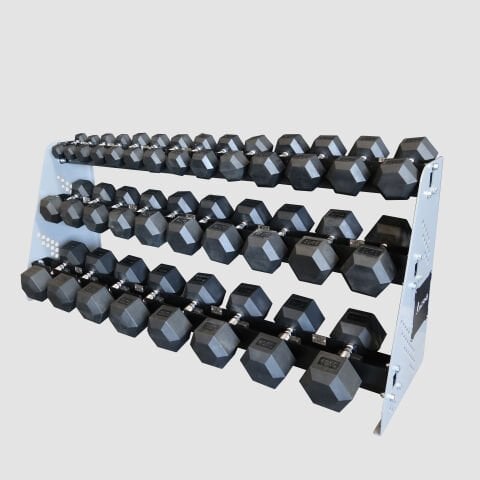 XWORKS 3 Katlı Dambıl Rafı – Dumbbell Depolama Ünitesi 2.5-40KG (FWX0026)