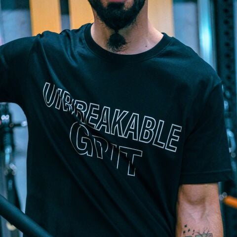 XWORKS Unbreakable Grit Oversize Tişört Siyah - Barbell Edition (TSX0003)