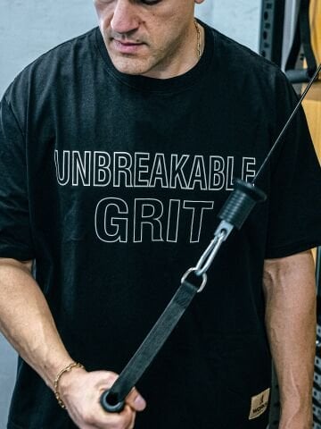 XWORKS Unbreakable Grit Oversize Tişört Siyah - Barbell Edition (TSX0003)