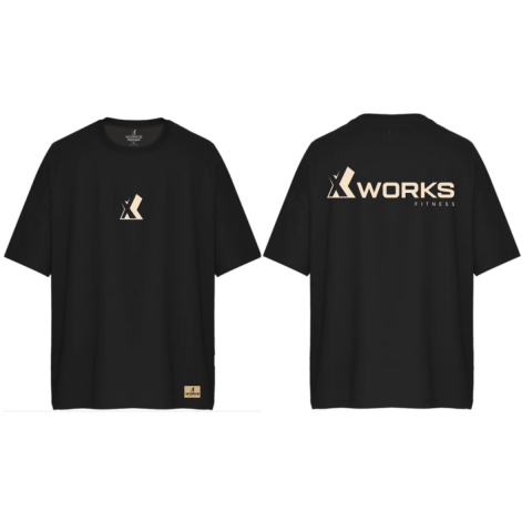 XWORKS Origin Oversize Tişört – Black Edition (TSX0007)