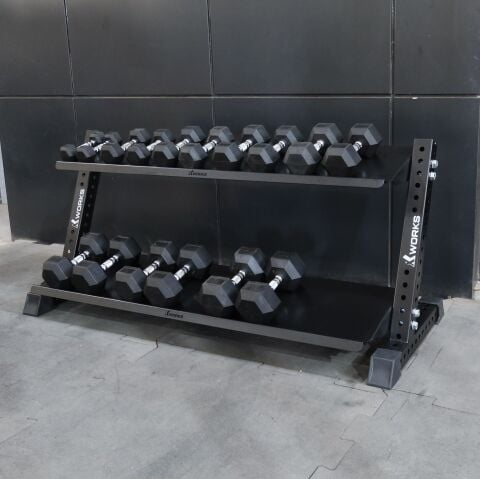 XWORKS 2 Katlı Dambıl Rafı – Dumbbell Depolama Ünitesi (FWX0024)