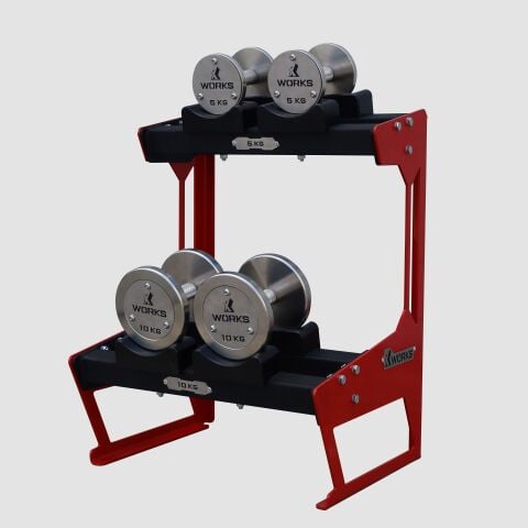 XWORKS 2 Katlı Premium Dambıl Rafı – Dumbbell Depolama Ünitesi (FWX0028)