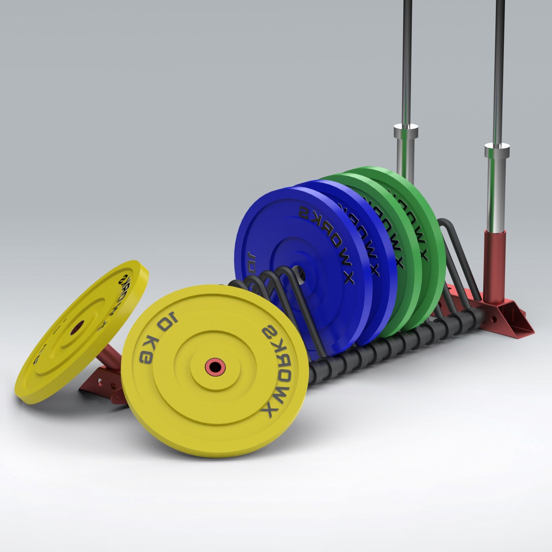 XWORKS Olimpik Plaka ve Barbell Halter Depolama Standı (FWA9005)