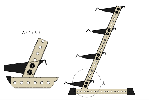 XWORKS 4 Katlı Dambıl Rafı - Kettlebell Dumbbell Depolama Ünitesi (FWX0025)