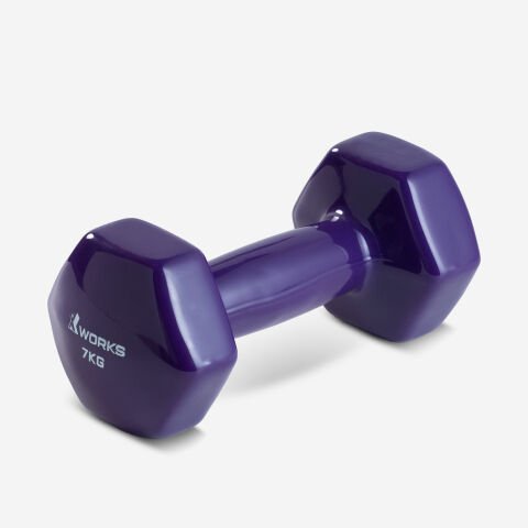 XWORKS Soft Grip Dumbbell – Kauçuk Kaplamalı Vinyl Pilates Dambılı (Tek) (XW2500000) 7KG