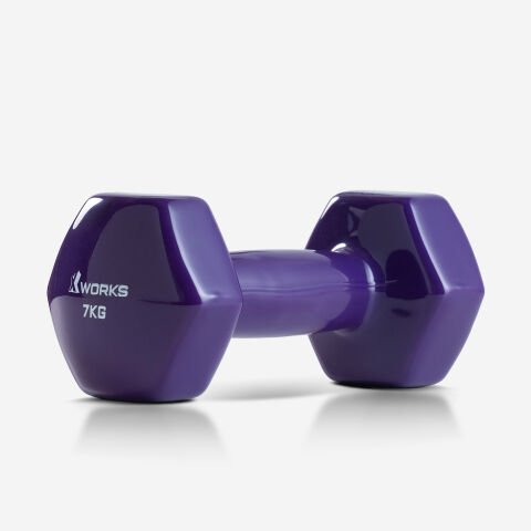 XWORKS Soft Grip Dumbbell – Kauçuk Kaplamalı Vinyl Pilates Dambılı (Tek) (XW2500000) 7KG