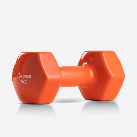 XWORKS Soft Grip Dumbbell – Kauçuk Kaplamalı Vinyl Pilates Dambılı (Tek) (XW2500000) 8KG