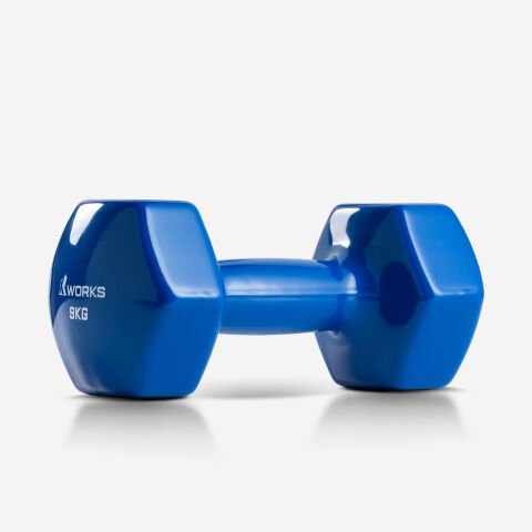 XWORKS Soft Grip Dumbbell – Kauçuk Kaplamalı Vinyl Pilates Dambılı (Tek) (XW2500000) 9KG