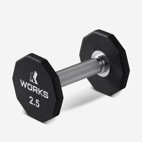 XWORKS Premium Dumbbell – 10 Köşeli TPU Kaplamalı Dambıl (Tek) (XW3200000)