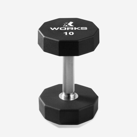 XWORKS Premium Dumbbell – 10 Köşeli TPU Kaplamalı Dambıl (Tek) (XW3200000)