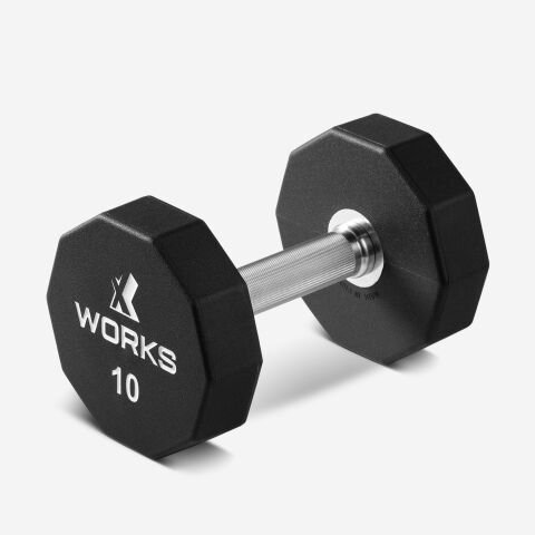 XWORKS Premium Dumbbell – 10 Köşeli TPU Kaplamalı Dambıl (Tek) (XW3200000)
