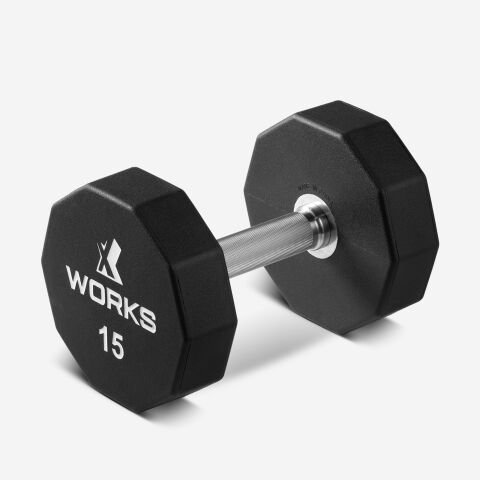 XWORKS Premium Dumbbell – 10 Köşeli TPU Kaplamalı Dambıl (Tek) (XW3200000) 10KG (TEK)