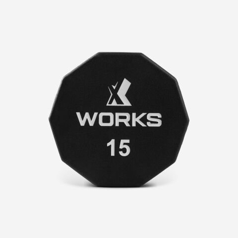 XWORKS Premium Dumbbell – 10 Köşeli TPU Kaplamalı Dambıl (Tek) (XW3200000) 15KG (TEK)
