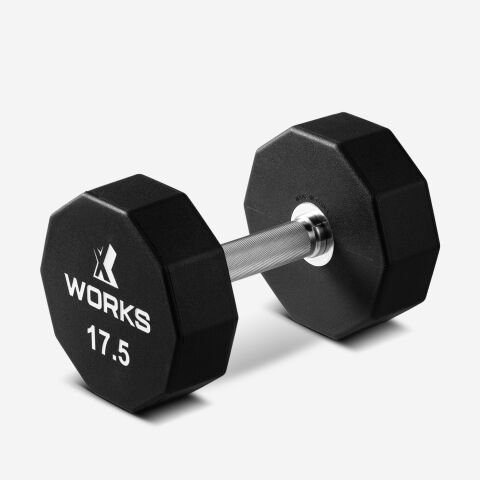 XWORKS Premium Dumbbell – 10 Köşeli TPU Kaplamalı Dambıl (Tek) (XW3200000) 17.5KG (TEK)