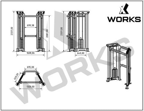 XWorks Multi Rack DAP Dual Adjustable Pulley (Squat Bench)