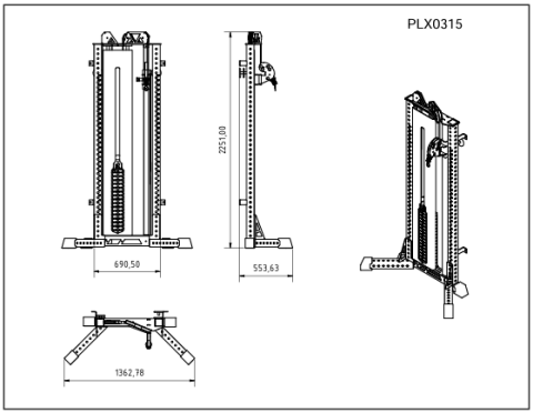 XWORKS Single Adjustable Pulley Slim Fonksiyonel Kule (PLX0315)