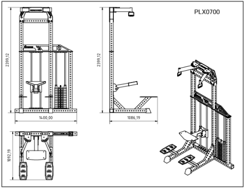 XWORKS Assisted Chin Up Machine – Ağırlık Destekli Barfiks & Dip Makinesi (PLX0700)