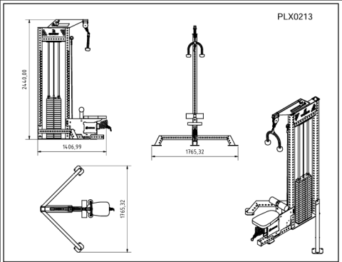 XWORKS Lat Pulldown & Row Combo – Bench’siz Sırt ve Kanat Makinesi (PLX0213)
